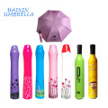 Personnalisé Nouveau Design De Mode Forme En Gros Pas Cher UV 3 Pli De Mariage Souvenire Cadeau Parapluie avec Bouteille De Vin pour Promotion